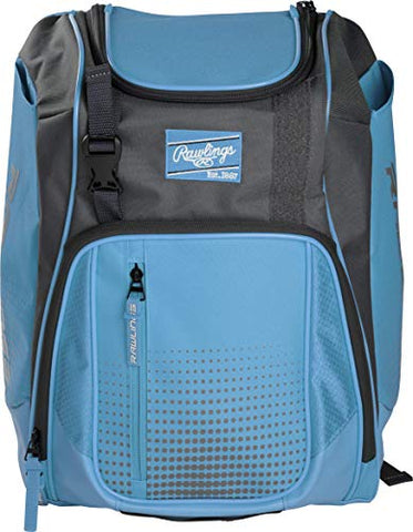 Rawlings Franchise Baseball/Softball Backpack Bag, Columbia Blue