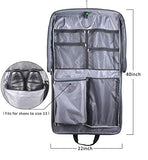 Foldable Carry On Garment Bag Fit 3 Suits, 44-inch Suit Bag for Travel and Business Trips with Shoulder Strap