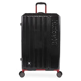 Hurley Swiper Hardside Spinner Check In Luggage 29", Black/Red