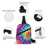 NiYoung Adults and Teen Shoulder Backpack Chest Crossbody Anti-Theft Sling Backpack Chest Bag for Travel Bike Gym, Spiral Tie Dye