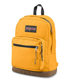 JanSport Right Pack Backpack - School, Travel, Work, or Laptop Bookbag with Leather Bottom, English Mustard