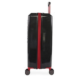 Hurley Swiper Hardside Spinner Check In Luggage 29", Black/Red