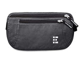 Zero Grid Money Belt w/RFID Blocking - Concealed Travel Wallet & Passport Holder