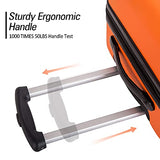 Expandable 3 Piece Luggage Sets Hardside Durable Suitcase with Spinner Wheels TSA Lock, 3 Pcs Carry On Case Travel Home Outdoor School Lightweight Trolley Case ( 20" 24" 28" Orange)