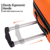 3 piece luggage set with TSA lock hard side swivel suitcase Orange