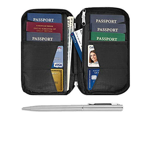 Travel Wallet & Family Passport Holder RFID Blocking Document Holder & Organizer Protects Your