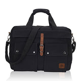 Veegul 17 Inch Multifunctional Canvas Laptop Bag Computer Messenger Shoulder Bags Black Vg