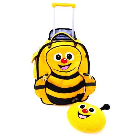 <Graceorchid>Cuties And Pals Carry-On Trolley Luggage + Pillow - Yellow Bee
