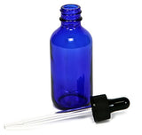 12, Cobalt Blue, 2 oz, Glass Bottles, with Glass Eye Droppers