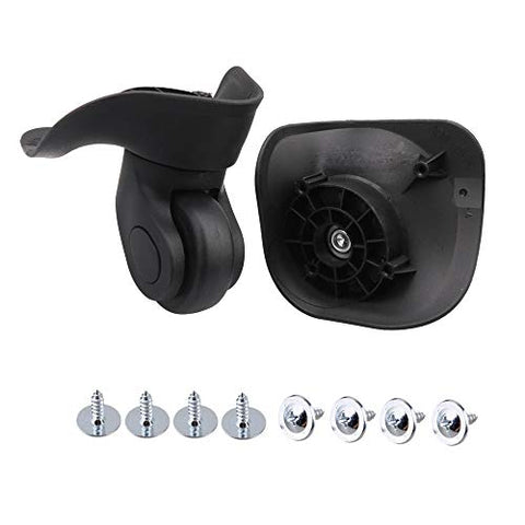 BQLZR Luggage Swivel 9.1cmx10.7x4.9cm Black Plastic Left & Right Wheels DIY Replacement Parts Pack of 2 (See Vedio First)