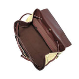 Vintage Lighthouse Painting Women's Genuine Leather Backpack Bookbag School Purse Shoulder Bag