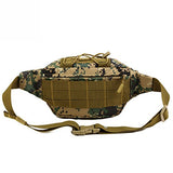 Military Fanny Pack Tactical Waist Bag Pack Waterproof Hip Belt Bag Pouch for Hiking (Jungle camo)