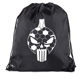Soccer Party Favors | Soccer Drawstring Backpacks for Birthday Parties, Team events, and much more! - 6PK Black CA2500SOCCER S6