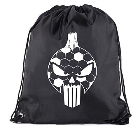 Soccer Party Favors | Soccer Drawstring Backpacks for Birthday Parties, Team events, and much more! - 6PK Black CA2500SOCCER S6