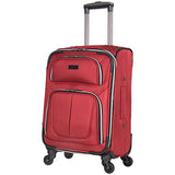 Kenneth Cole Reaction Lincoln Square 20" 1680d Polyester Expandable 4-Wheel Spinner Carry-on Luggage, Red