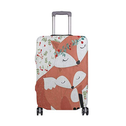 Suitcase Cover Red Cherry Fruit Fox Luggage Cover Travel Case Bag Protector for Kid Girls