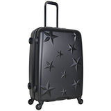 Aimee Kestenberg Women'S 24" Embossed Star Lightweight Abs 4-Wheel Upright Checked Luggage, Black