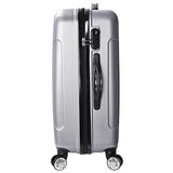 Aw 3 Piece Luggage Set 20" 24" 28" Silver Rolling Travel Case Lockable Abs Suitcase Trip