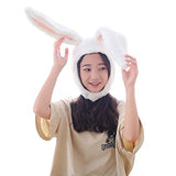 BOBILIKE Plush Fun Bunny Ears Hood Women Costume Hats Warm, Soft and Cozy, Black