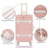 COTRUNKAGE 26 Inch Large Vintage Luggage Set 2 Pieces Rolling Suitcases for Women (13" & 26", Embossed Pink)