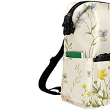 Colourlife Elegant Floral Pattern Stylish Casual Shoulder Backpacks Laptop School Bags Travel