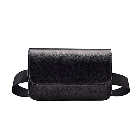 Badiya Fashion Solid Fanny Bag Black Female Adjusted Belt Bag Ladies Casual Waist Pack
