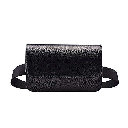 Badiya Fashion Solid Fanny Bag Black Female Adjusted Belt Bag Ladies Casual Waist Pack