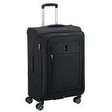 Delsey Luggage Hyperglide Medium Checked Luggage Lightweight Spinner Suitcase, Black