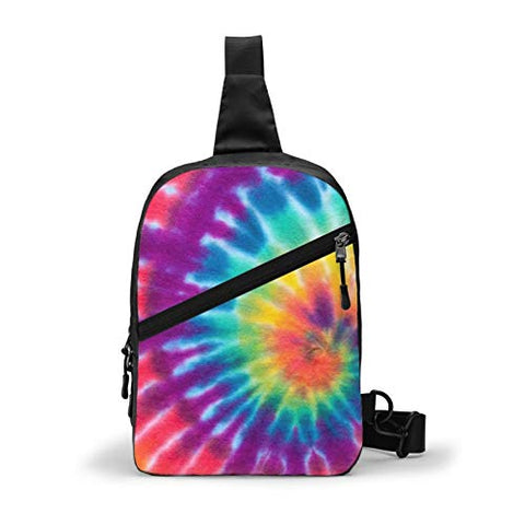 NiYoung Adults and Teen Shoulder Backpack Chest Crossbody Anti-Theft Sling Backpack Chest Bag for Travel Bike Gym, Spiral Tie Dye