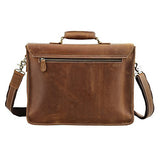 Polare Men'S Full Grain Leather Laptop Briefcase Messenger Bag Vintage Travel Case
