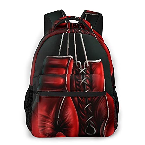 Casual Backpack,Boxing Gloves Print,Business Daypack Schoolbag For Men Women Teen