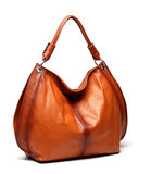Camelia Tote Leather Handbag - Brown