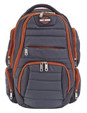 Harley-Davidson Quilted Multi-Zippered Pocket Backpack 99319 GRAY/RUST