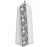 Women’s Dress and Gown Garment Bag - 72”x24” - 20” Tapered Gusset, Black and White Damask