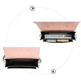 ECOSUSI Women Briefcase Vintage Crossbody Messenger Bag PU Leather Satchel Purse, Pink