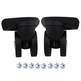 Doublelife 1Pair Luggage Suitcase Replacement Wheels 90 x 100 x 56mm Black Swivel Caster