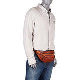 Mancini Leather Goods Colombian Leather Classic Waist Bag (Cognac)