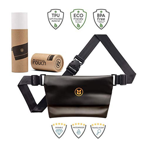 Barlii - Waterproof Sports Waist Pouch IPX8 with Airtight Zipper, Keep Your Phone & Other Stuff Dry. A Fanny Pack for All Water Activities Including Kayak, SUP, Snorkeling - Cruise Essentials