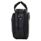 Kenneth Cole Reaction Resolute Men's Briefcase Full-Grain Colombian Leather 16" Laptop Portfolio Messenger Bag, Midnight Black, One Size