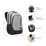 Solo Varsity Region Laptop Backpack for women and men. Fits 15.6-inch laptop and notebook perfect for business, travel, school and college - Grey