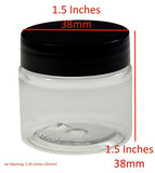 1oz Cosmetic Jars with Lids 30G / 30ml - Bulk, 1 Ounce Clear Round Jars with Screw Cap for Pills, Powders, Ointments, Makeup, etc BPA Free (Various Quantities) (20)