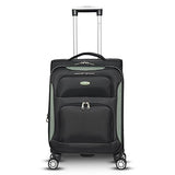 Gabbiano The Glasgow Softside Collection 3 Piece Spinner Set (Black/Green)