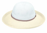 Wallaroo Hat Company Women’s Victoria Two-Toned Sun Hat – White/Natural – UPF 50+, Packable, Lined, Modern Style, Designed in Australia.