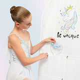 Dance Garment Bag For Costumes-Girls Unicorn Bag White Cover with 3 Large pockets at front BE UNIQUE UNICORN LOGO Strong Sturdy Zip at Back Great for Storage & Traveling 47x27 inches
