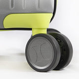 Hurley Suki Hardside Spinner Carry On Luggage 21", Light Grey/Neon