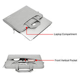MOSISO Laptop Shoulder Messenger Bag Compatible with MacBook Pro/Air 13 inch, 13-13.3 inch Notebook Computer, Polyester Briefcase Sleeve with Back Zipper Pocket&Trolley Belt, Gray