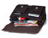Polare 16'' Full Grain Leather Briefcase Messenger Bag Laptop Satchel For Men