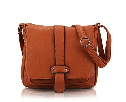 Scarleton Accent Strap Flap Crossbody Bag H153925 - Camel
