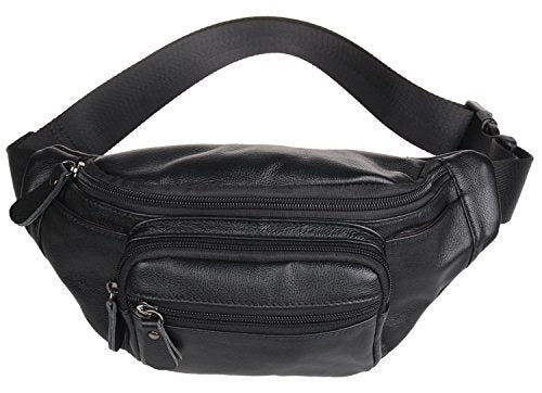 Polare Genuine Leather Fanny Pack/Waist Bag/Organizer (Classic Style)