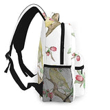 Casual Backpack,Watercolor Canary Bird On A Blooming Tre,Business Daypack Schoolbag For Men Women Teen 16"X11.5"
